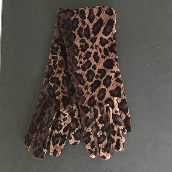 Portolano leopard print fabric gloves size S - Picture 1 of 5